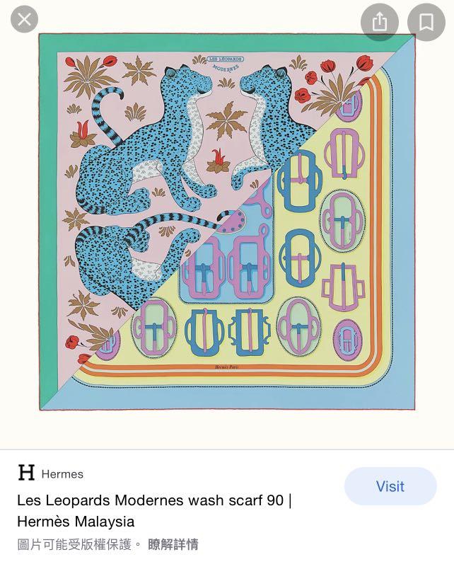 Hermes Les Leopards Modernes Wash Scarf 90 Hermès NEW HERMES SCARF