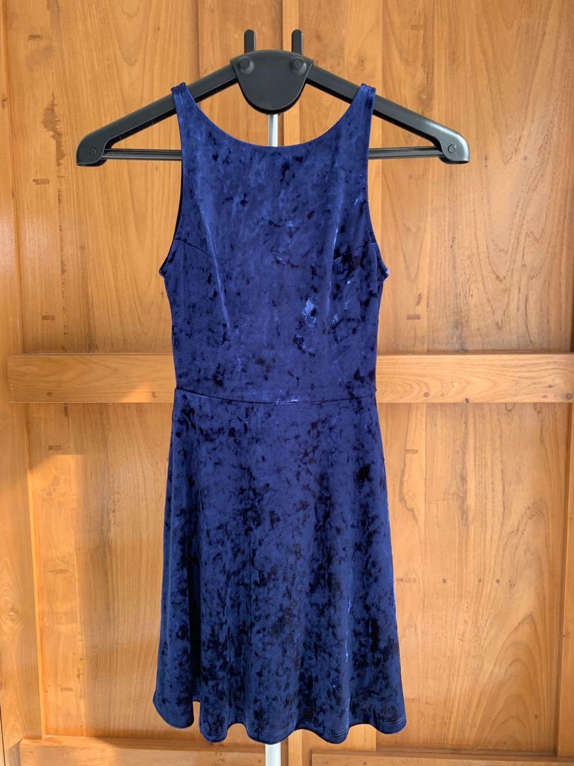 h&m blue velvet dress Long Sleeves Sky Blue Prom Dresses Mermaid Tulle With Beadings Slit –  Newinlook main image 0