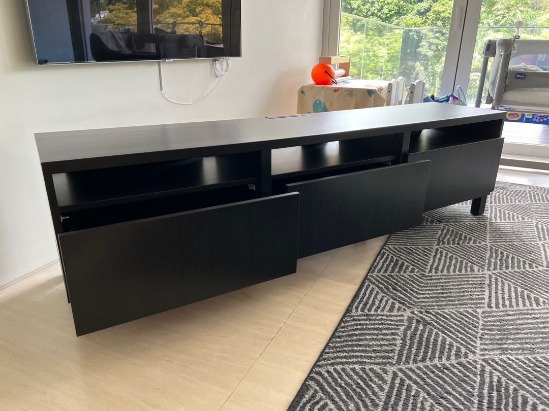 Besta tv unit black brown deals