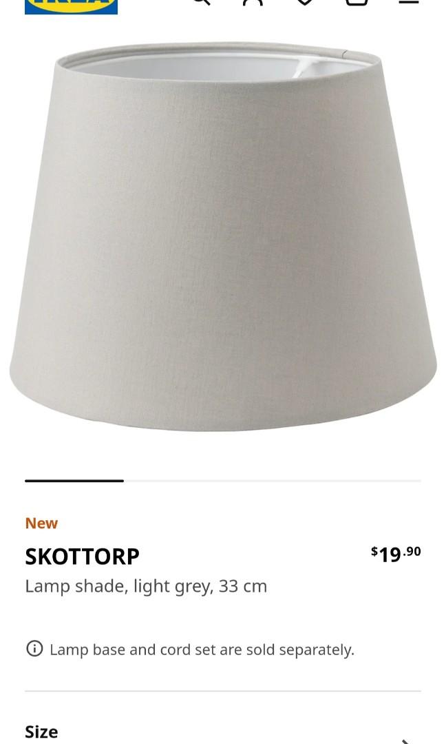 SKOTTORP lamp shade, light gray, 33 cm (13) - IKEA CA