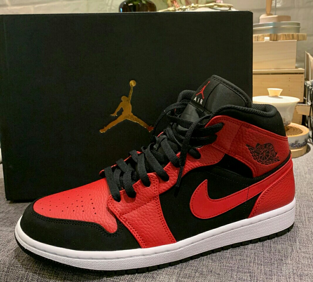 Jordan 1 Mid Reverse Bred Men s Fashion Footwear Sneakers on