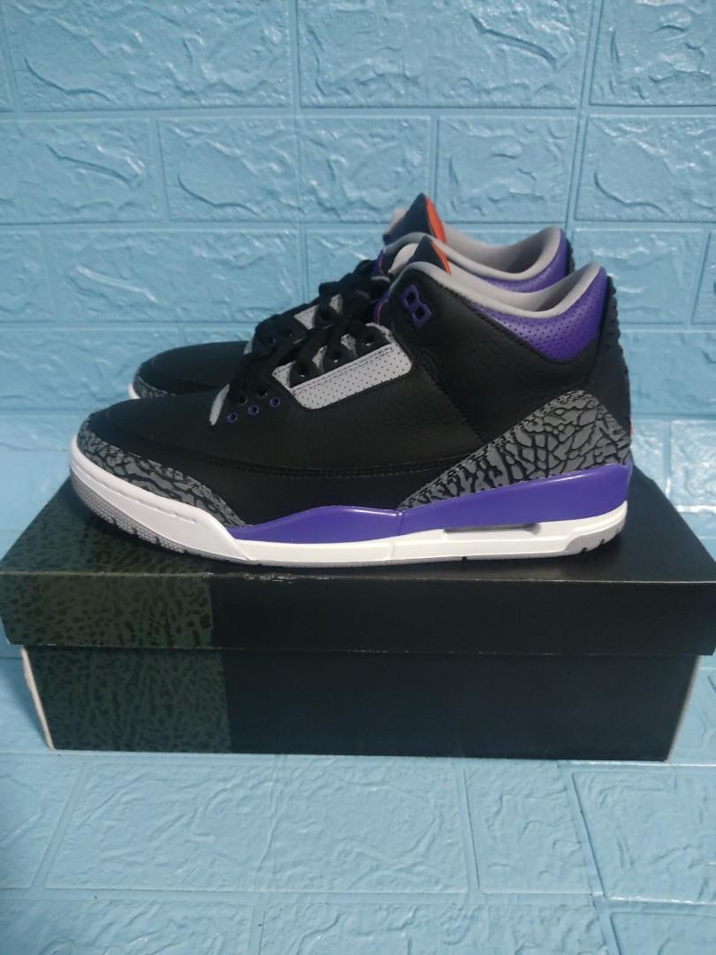 Jordan 3 Retro Court Purple Men s Fashion Footwear Sneakers on Carousell