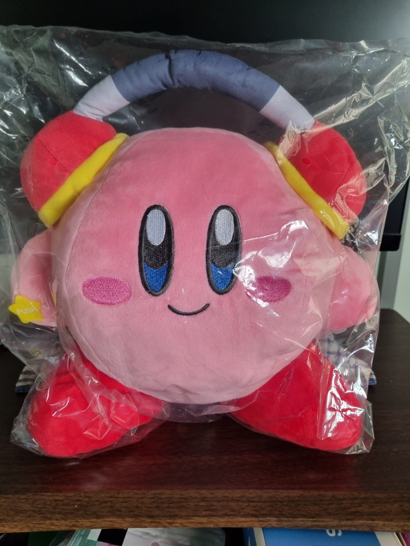 kirby with headphones + music song big plushy with (free gift), Hobbies