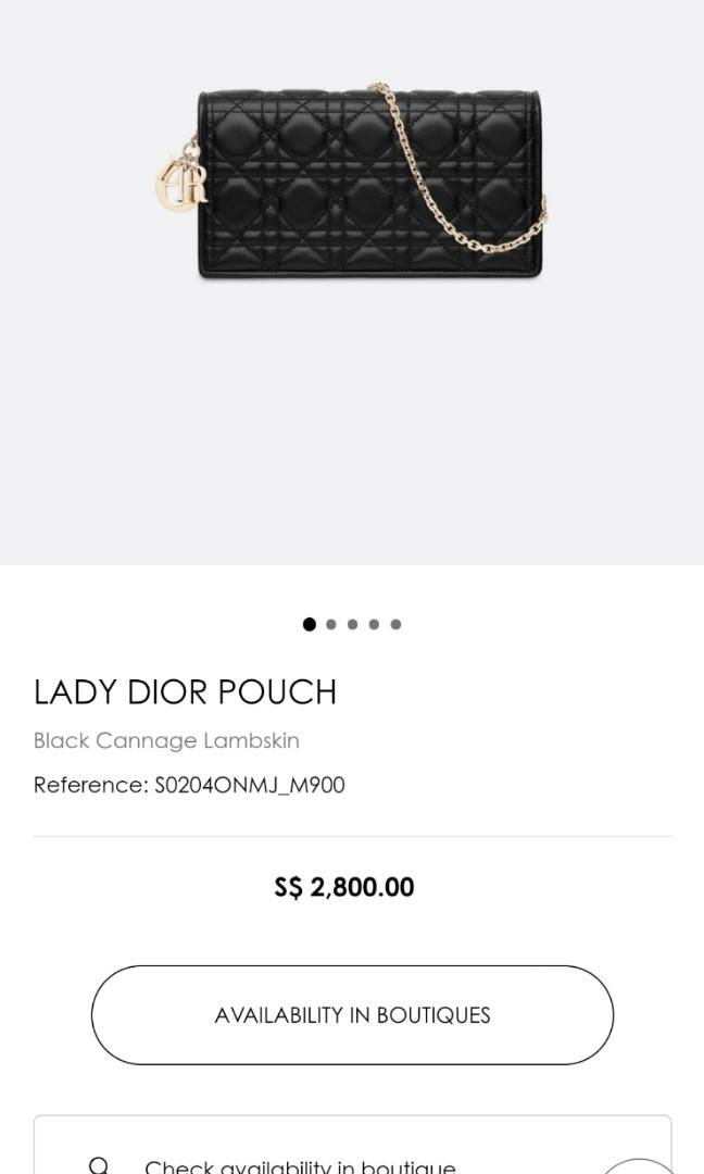 LADY DIOR POUCH LAMBSKIN IN ROSE POUDRE, Women's Fashion, Bags & Wallets,  Purses & Pouches on Carousell