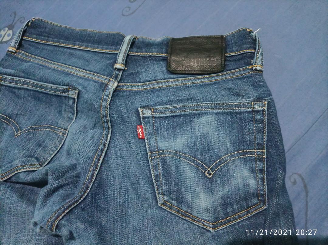 Levi's 511 black leather patch, Men's Fashion, Bottoms, Jeans on Carousell