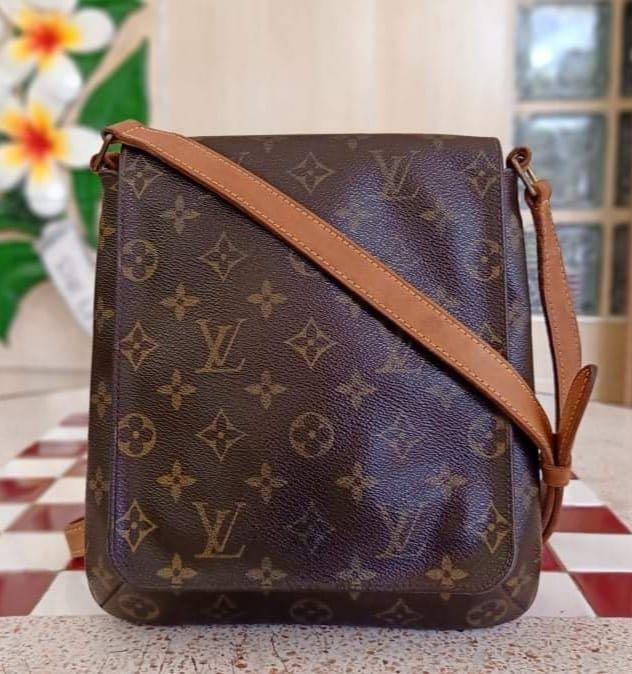 Louis Vuitton Avenue Sling Bag Monogram Macassar Brown in Coated