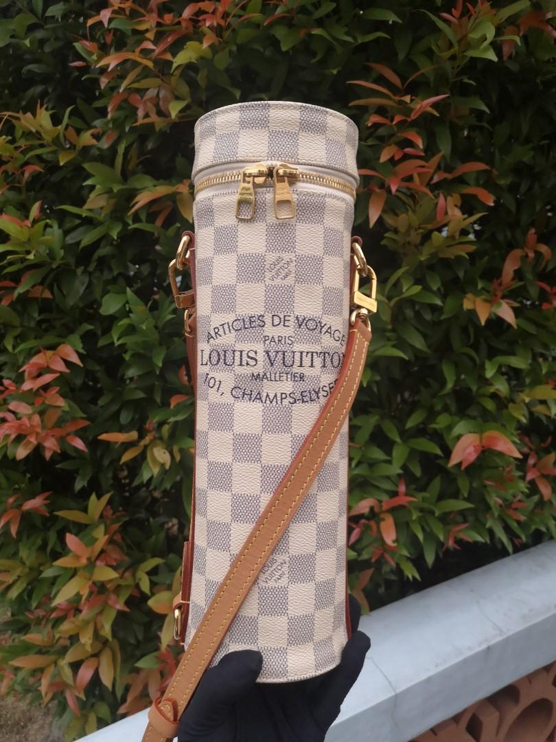 LOUIS VUITTON Limited Ed Damier Azur Bottle Holder w/ strap Authentic LV,  Luxury, Bags & Wallets on Carousell