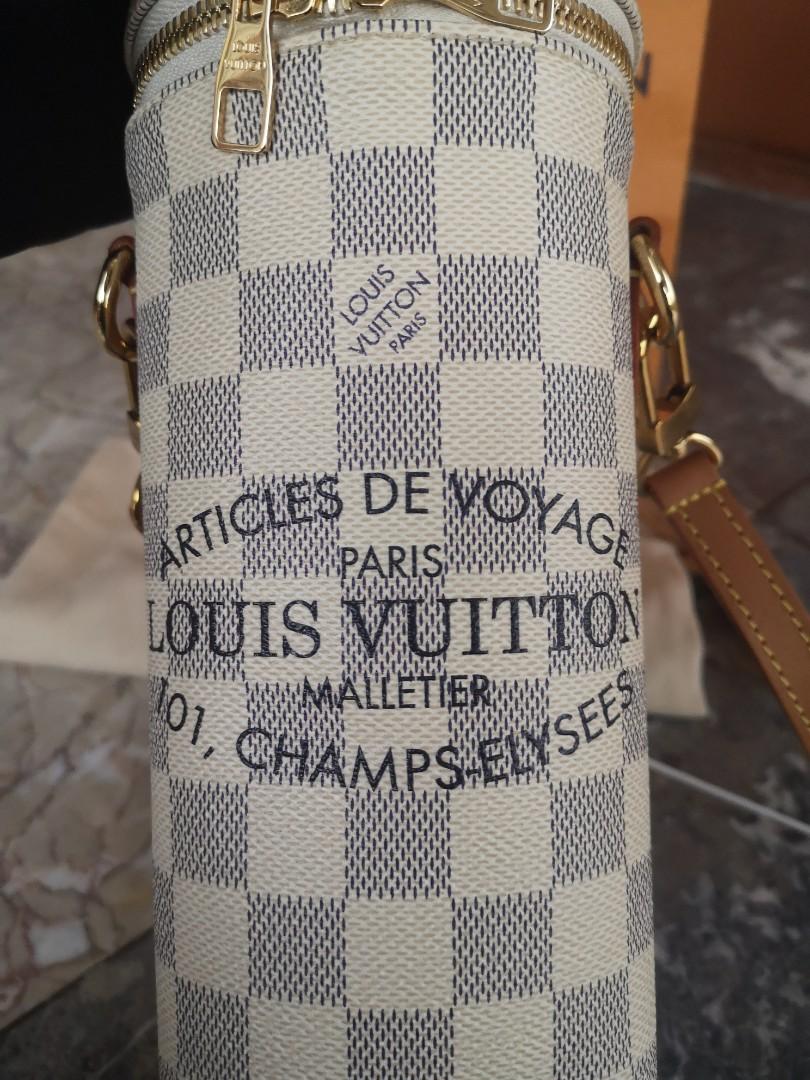 LOUIS VUITTON Limited Ed Damier Azur Bottle Holder w/ strap
