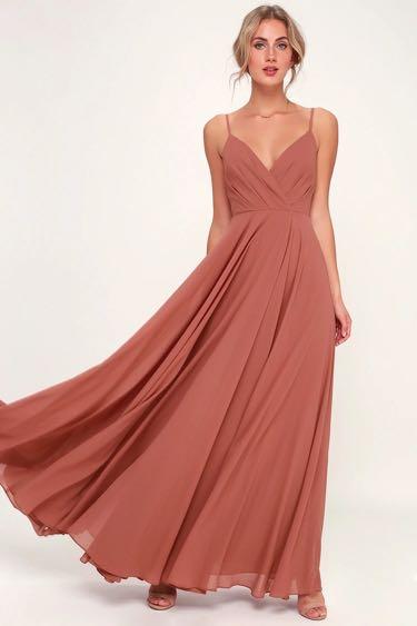 Lulus All About Love Rusty Rose Maxi Dress