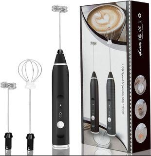 VOMELON Rechargeable Milk Frother Battery Operated,2-Speed Portable Travel Frother,Electric Milk Foamer Coffee Frother for Latte, Cappuccino, Hot