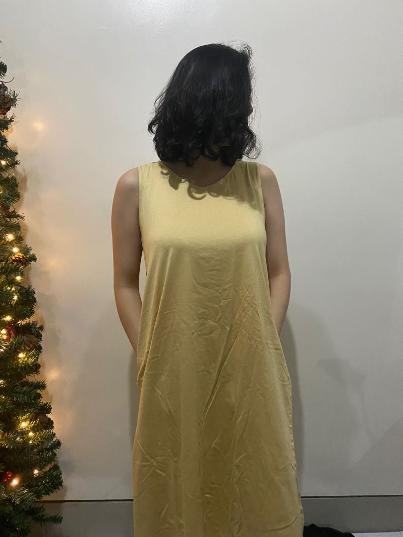 Mustard long dress, Women's Fashion, Dresses & Sets, Dresses on Carousell