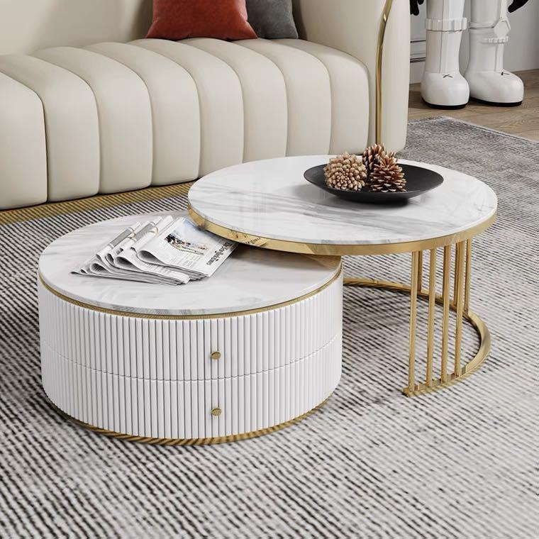 marble stacking coffee table