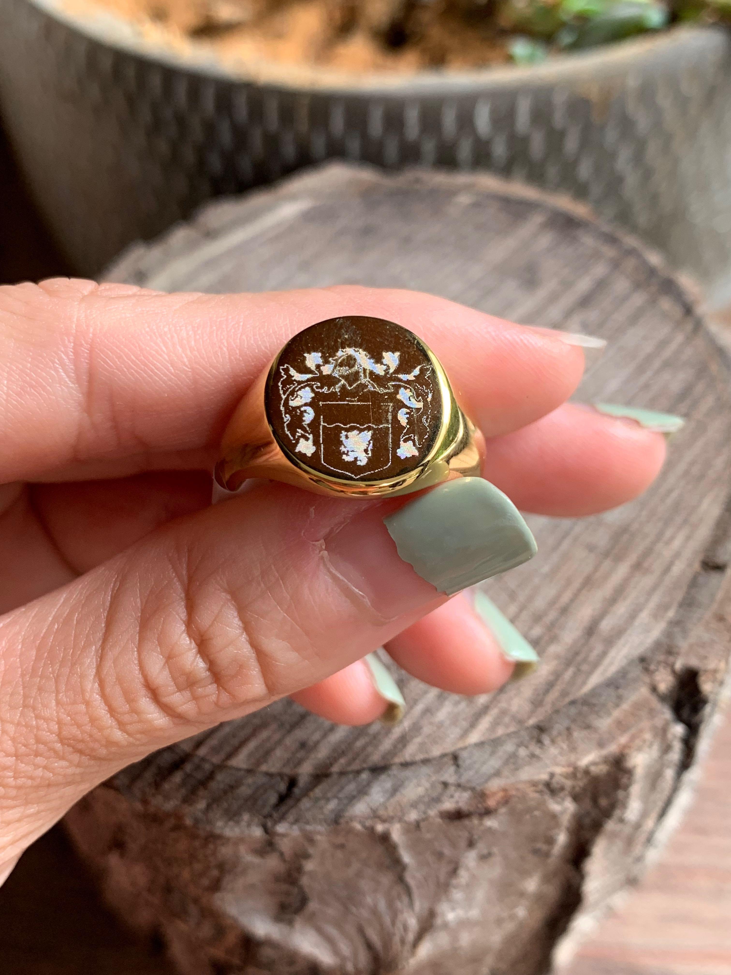Custom stainless steel signet ring shop