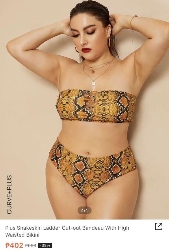 Plus size Snake Skin Bandeau High Waisted Bikini (Category: Bikinis & Swimsuits) located in Makati City. Submitted by piashopalove (Listing ID 1126969728, Image 2). Description: Bought at Shein. Brand new. Can fit 3X-5X super stretchable. RFS: Malaki yung size for me. Bought it at ₱400.00 selling for only ₱300.00 only. Thank you! .