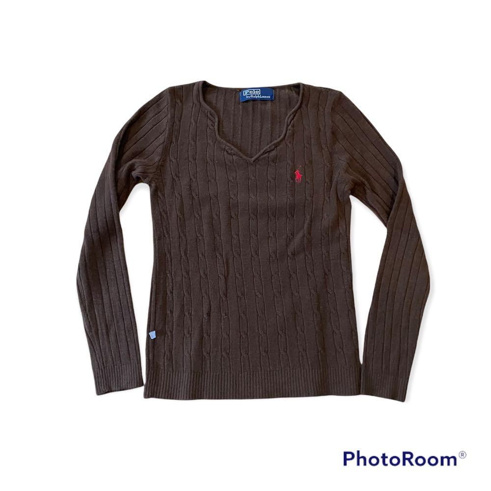 Polo Ralph Lauren brown sweater, Women's Fashion, Coats, Jackets and  Outerwear on Carousell