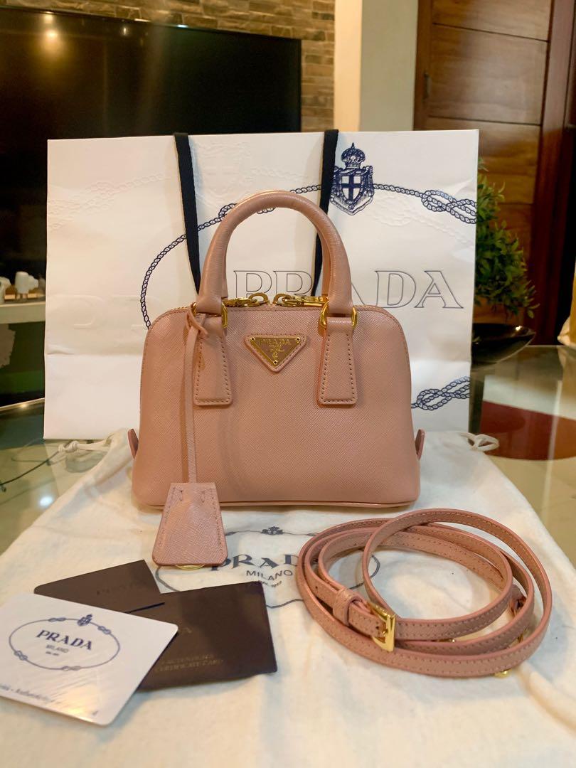 Prada Orchidea Saffiano Leather Mini Promenade Bag - Yoogi's Closet