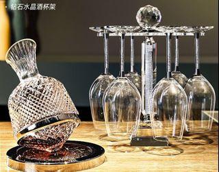 Red wine glasses set with automatic Decanter