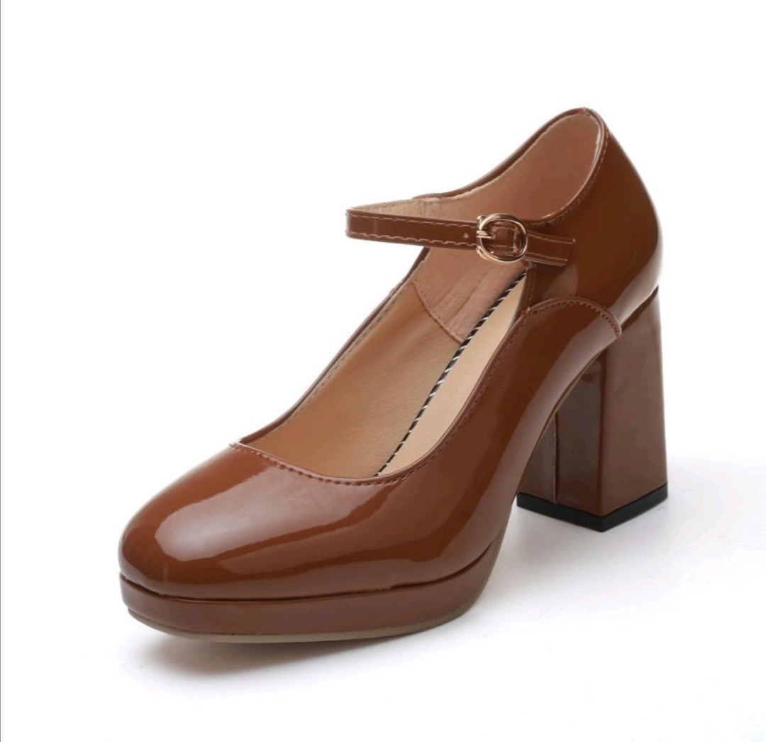 Retro Chunky Heels, Women's Fashion 