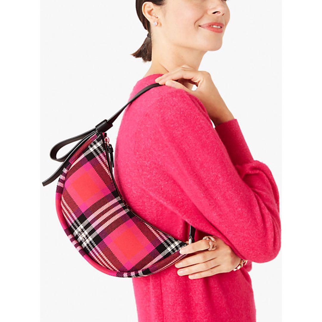 kate spade pink plaid purse