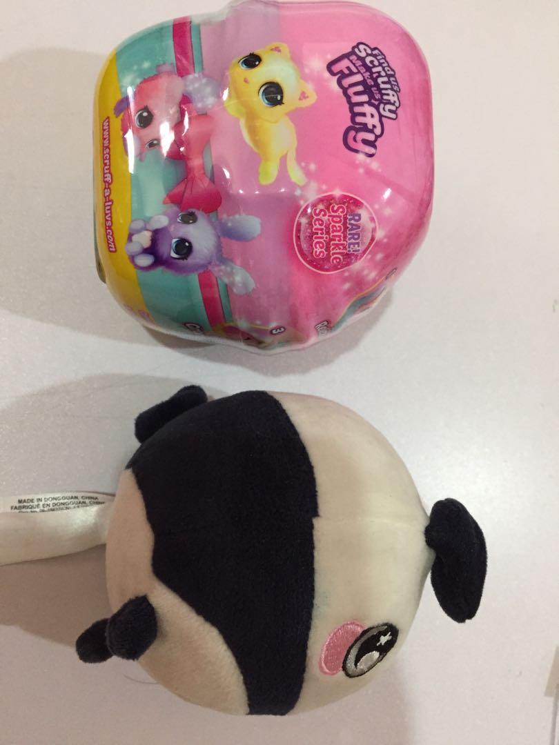 Scruff A Luv Little Rescue Pet Baby Sparkle Series Squeezamal Panda Animal Plush Bundle Gift