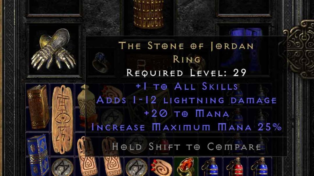 Stone of Jordan SOJ diablo 2 resurrected d2r, Video Gaming, Gaming