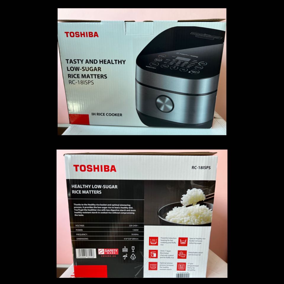TOSHIBA RC18ISPS LOWSUGAR RICE COOKER (1.8L), TV & Home Appliances