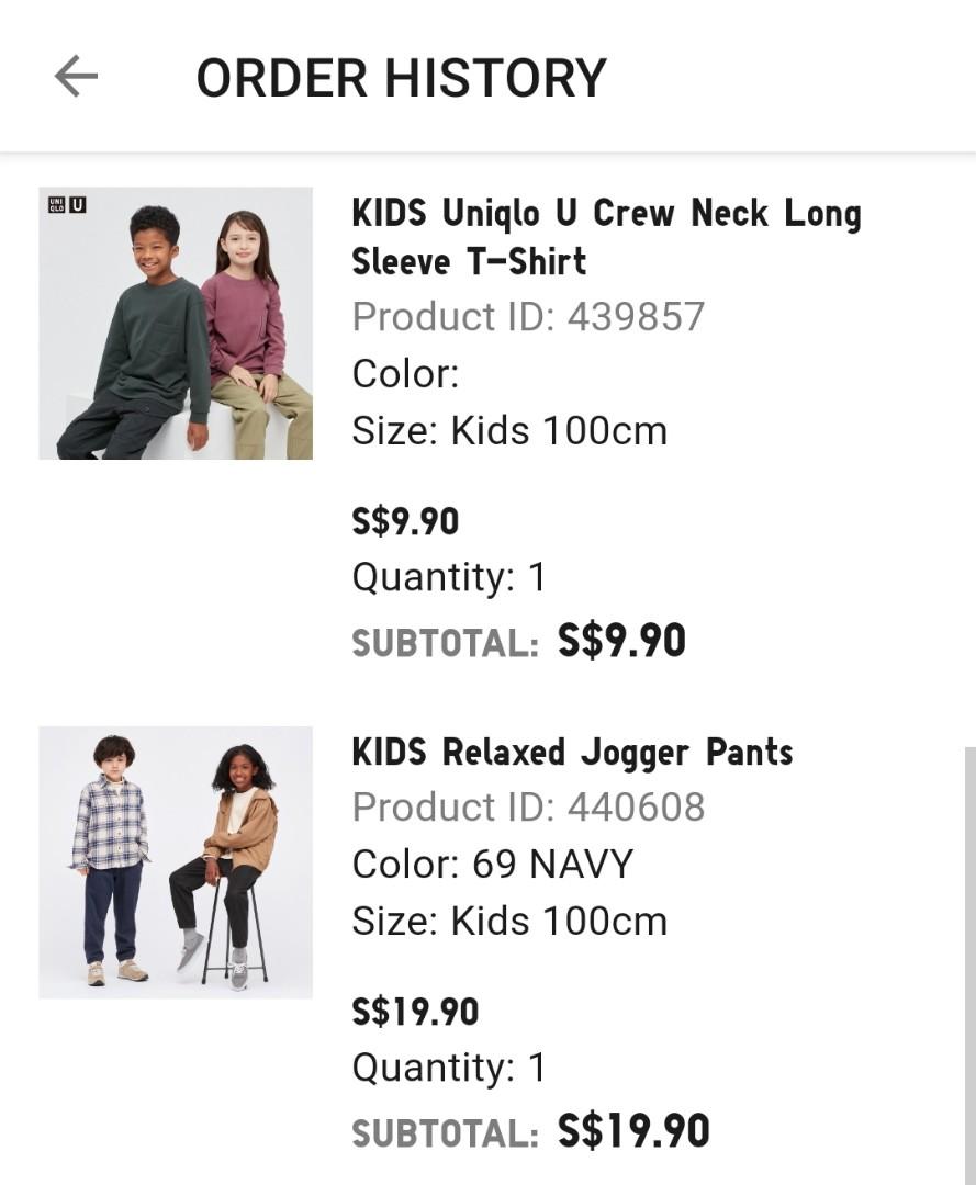 Uniqlo 100 long sleeve shirt and jogger pants, Babies & Kids