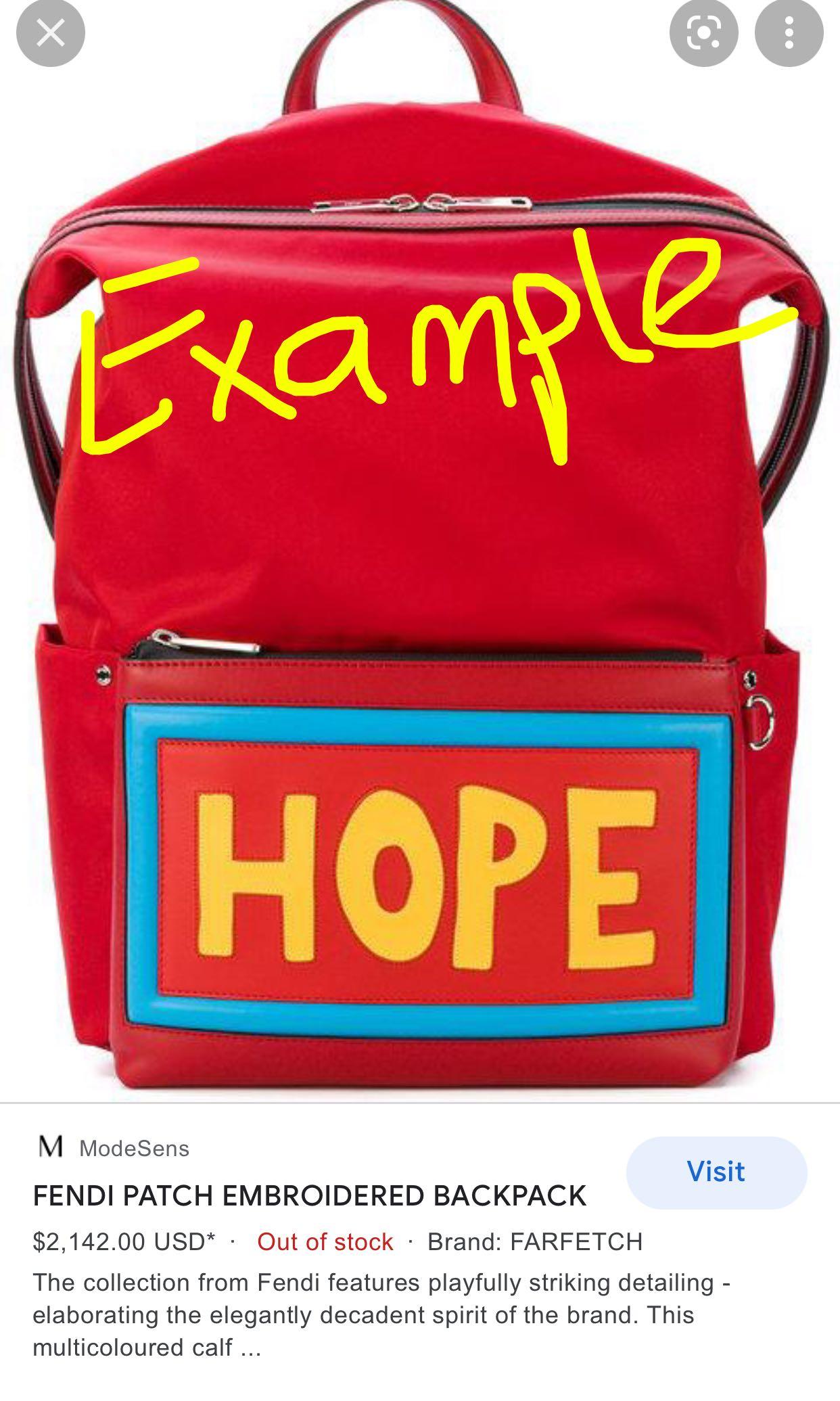 Fendi hope backpack outlet