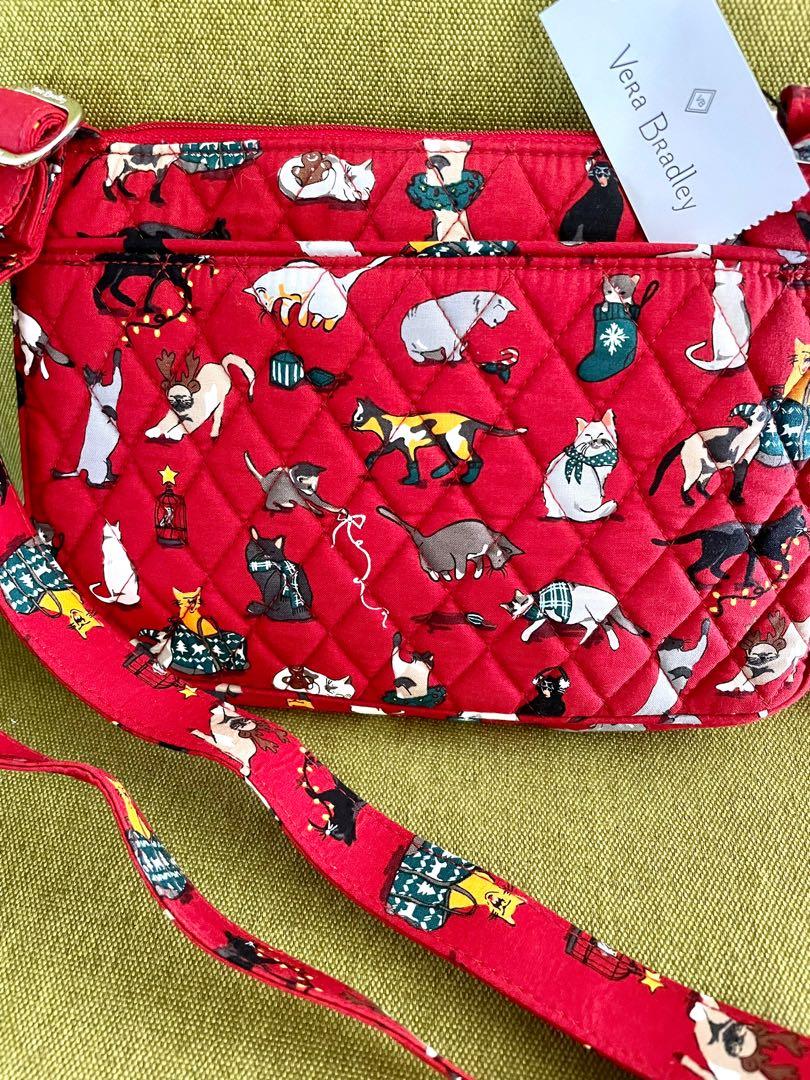 Vera Bradley Holiday Cats Shoulder/Sling Bag, Women's Fashion, Bags