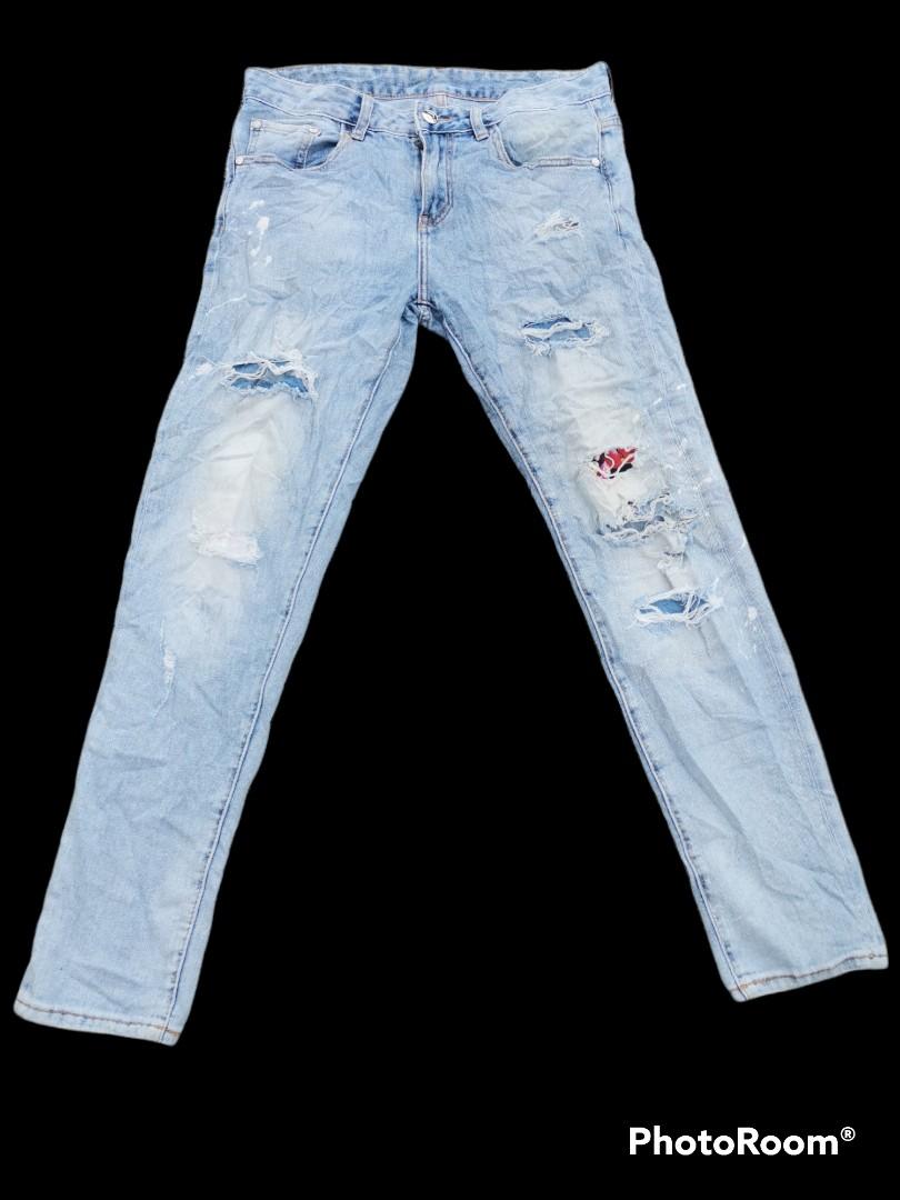 Versace ripped jeans, Women's Fashion 