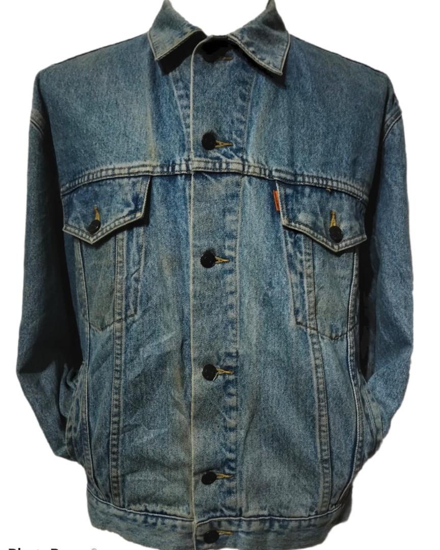 Orange tab trucker jacket on sale