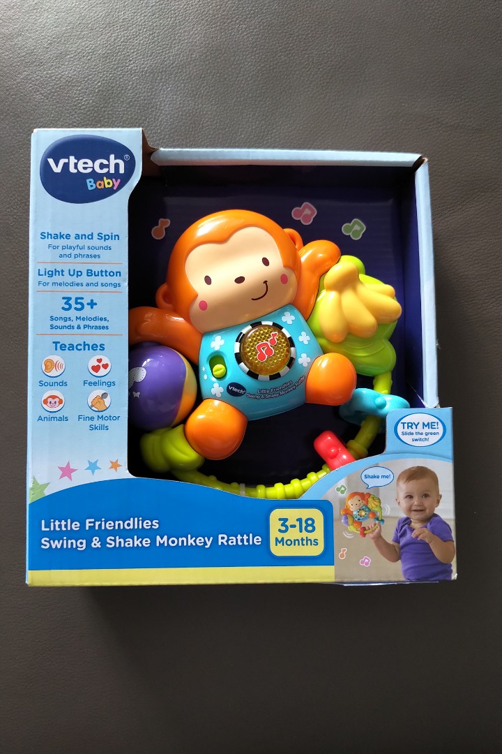 Vtech Little Friendlies Swing and Shake Monkey Rattle, Babies & Kids ...
