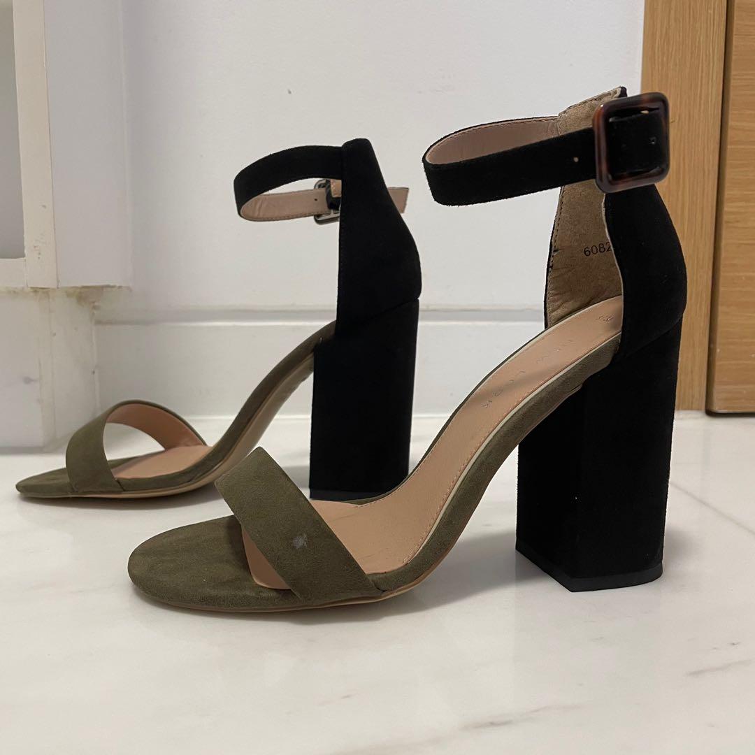 Olivia Jaymes Tall Black High Heels Shoes w Crystal Studs Women's 8 NEW Look  | eBay