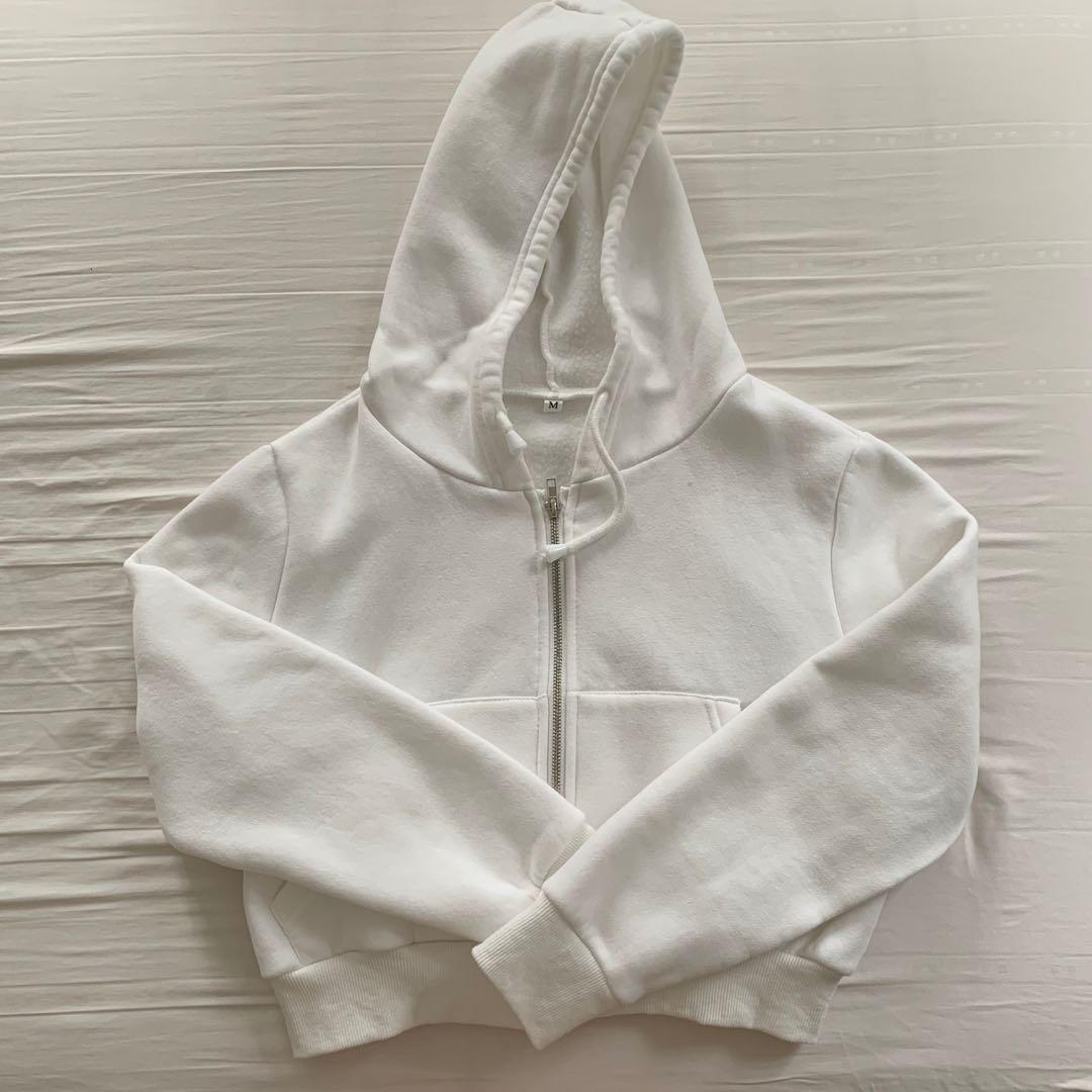  Women Casual Cropped Zip Up Hoodie Cute Crop Top Y2K