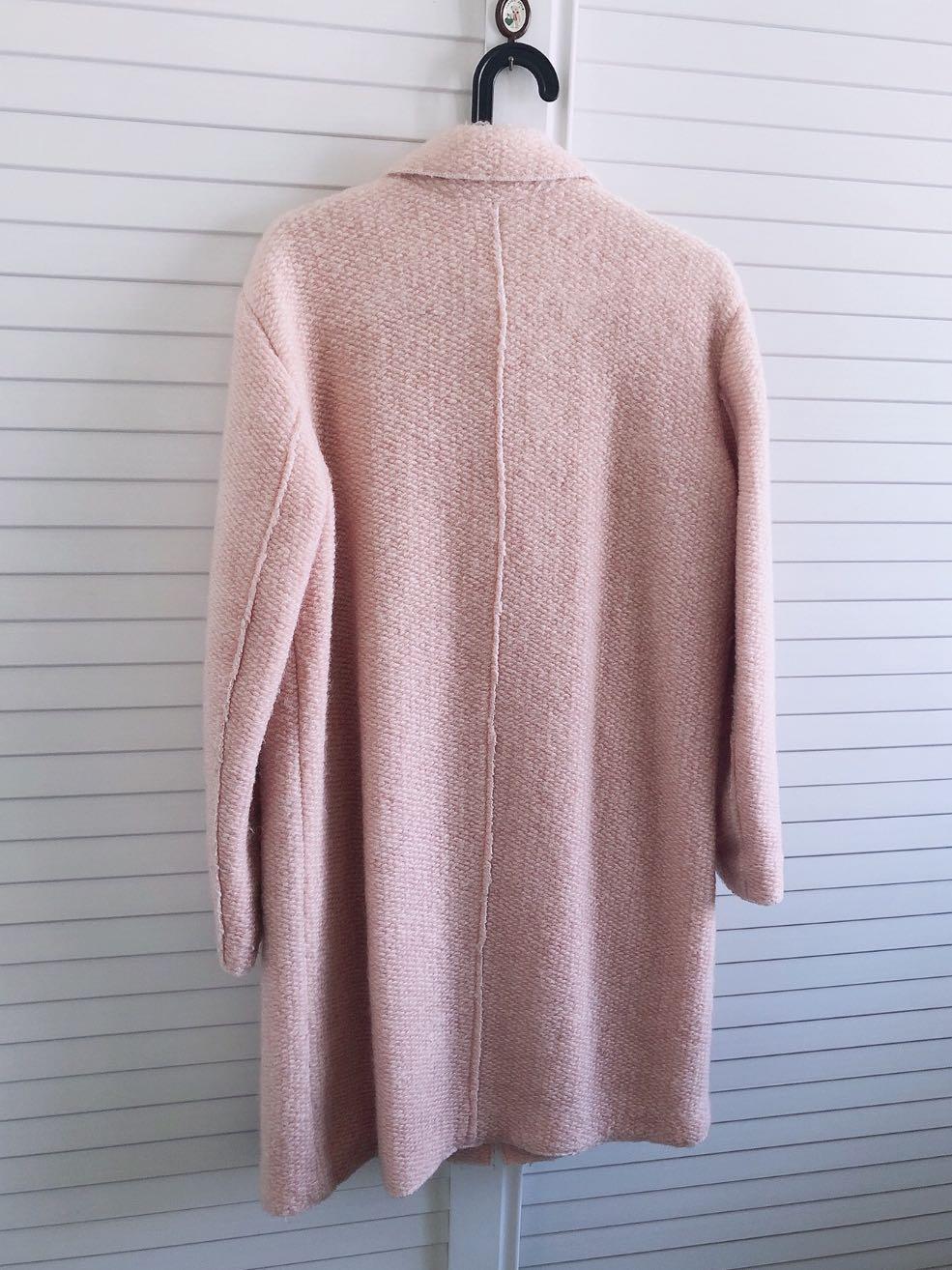 Zara Pink Wool Coat For Autumn/Winter, Women'S Fashion, Coats, Jackets And  Outerwear On Carousell