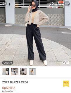 Zora blazer crop cream