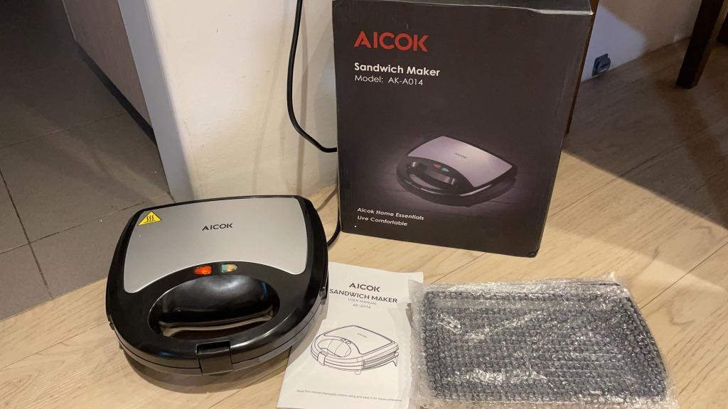 2928 Aicok Sandwich Maker 3 in 1 Compact Waffle Maker Sandwich