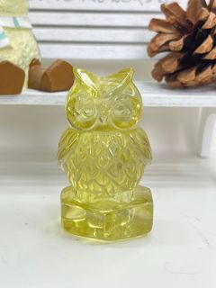 藍針黃水晶雕刻貓頭鷹擺件（長30.8mm，闊316mm，高53.8mm)64223015463553110