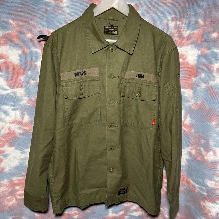 90% new Wtaps BUDS LS 01 SHIRT SIZE L OLIVE DRAB 17SS