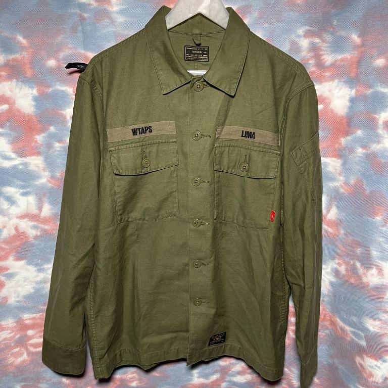 90% new Wtaps BUDS LS 01 SHIRT SIZE L OLIVE DRAB 17SS 171WVDT