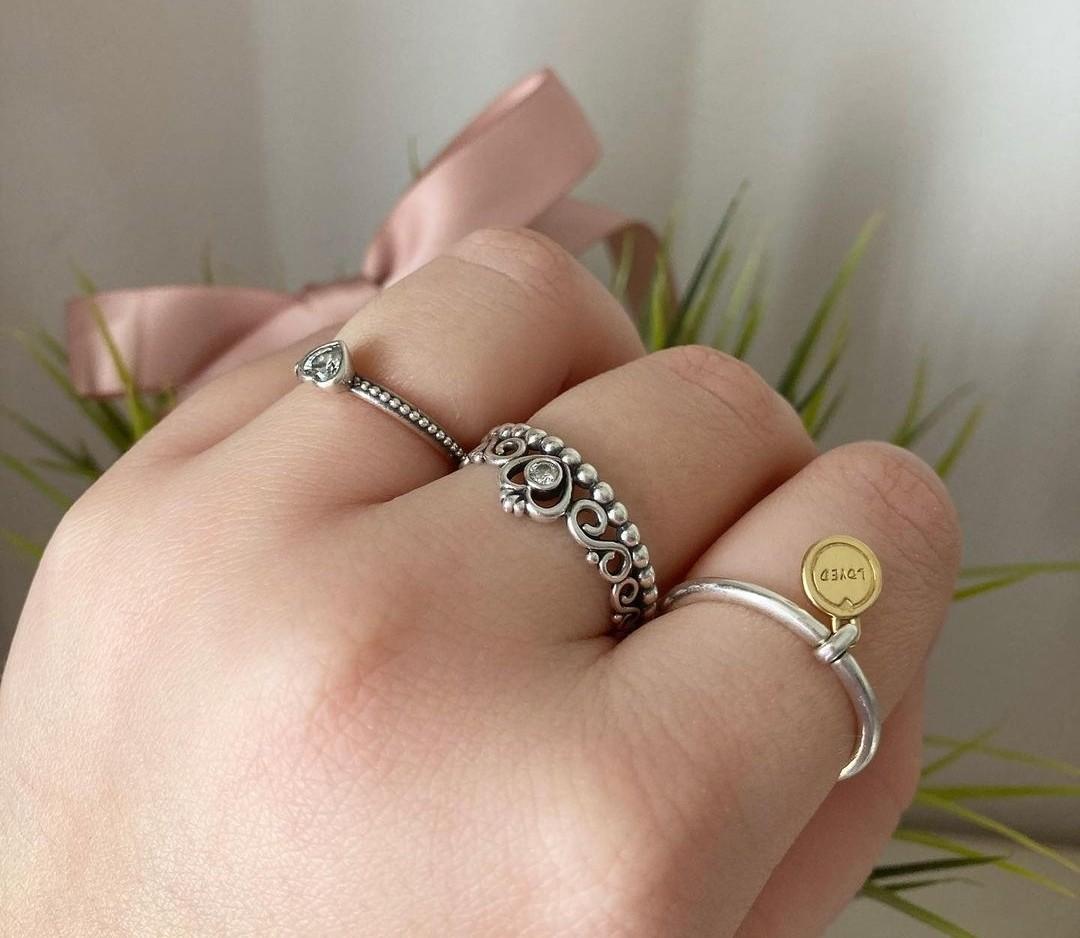 SALE AUTHENTIC PANDORA RINGS LOVED DANGLE PRINCESS TIARA