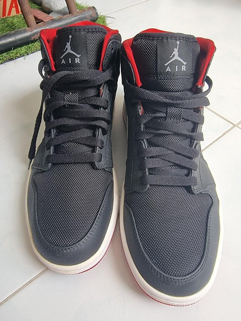 Jordan 1 mid black cool grey gym red outlet