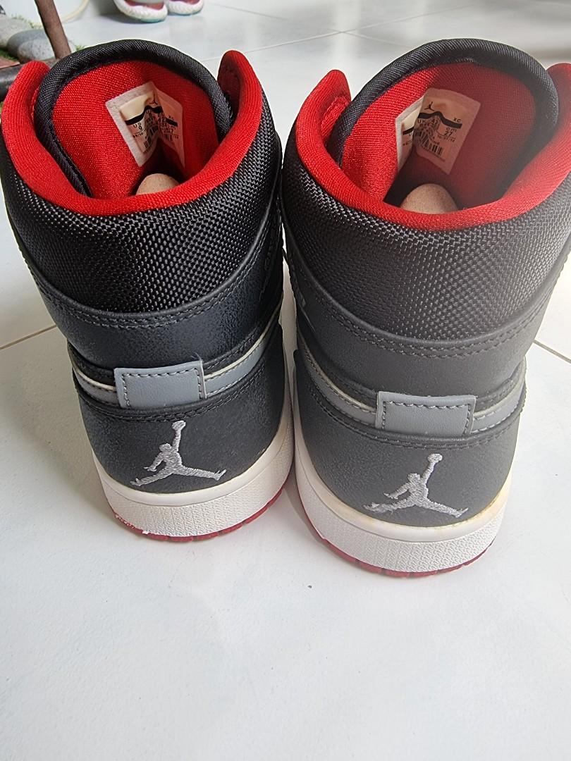 Air jordan 1 mid black cool grey gym red hot sale