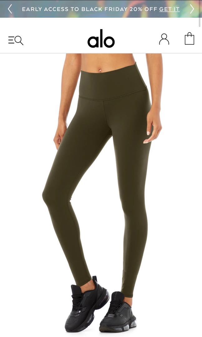 NWT ALO YOGA 7/8 Airbrush High Waisted Legging Green Glow Medium SOLD OUT  STYLE - Athletic apparel