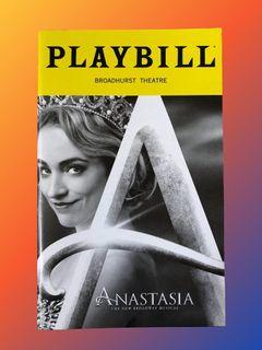 Anastasia playbill (closing cover; B&W)