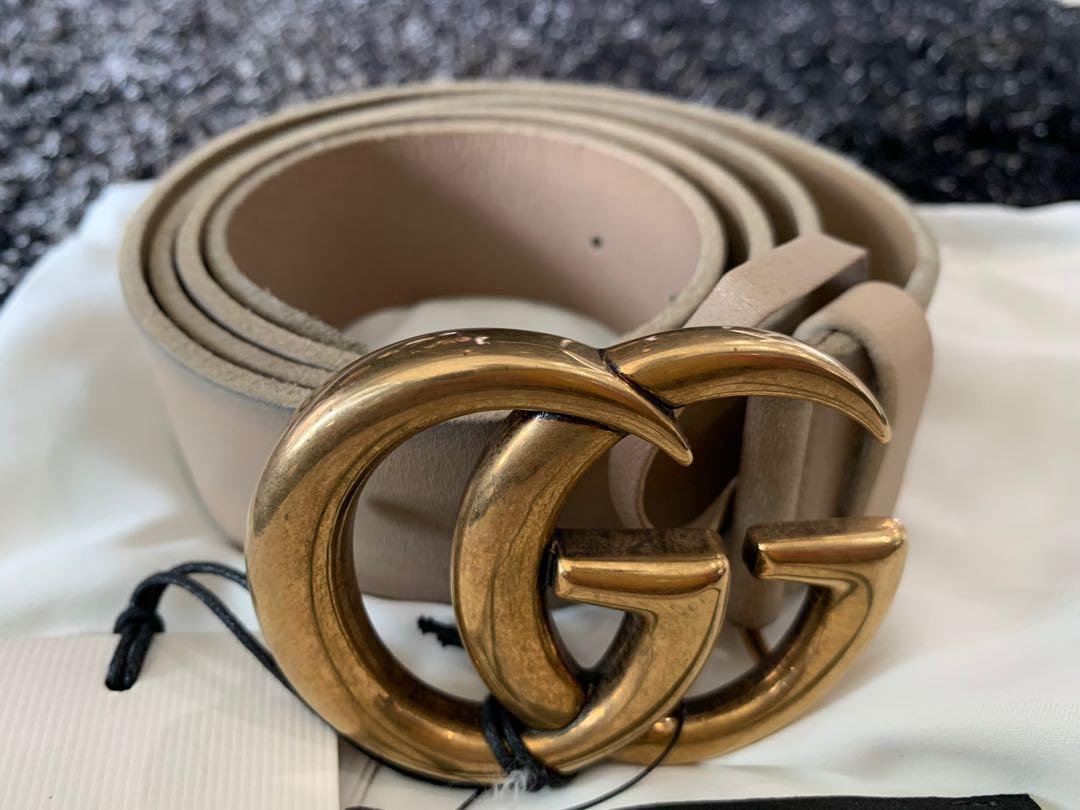 Authentic Gucci belt beige, Luxury, Accessories on Carousell