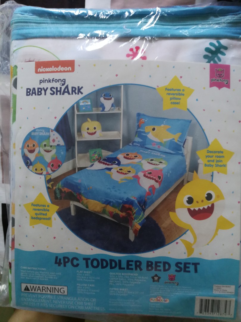 Baby Shark Toddler Bedding Set 4pcs