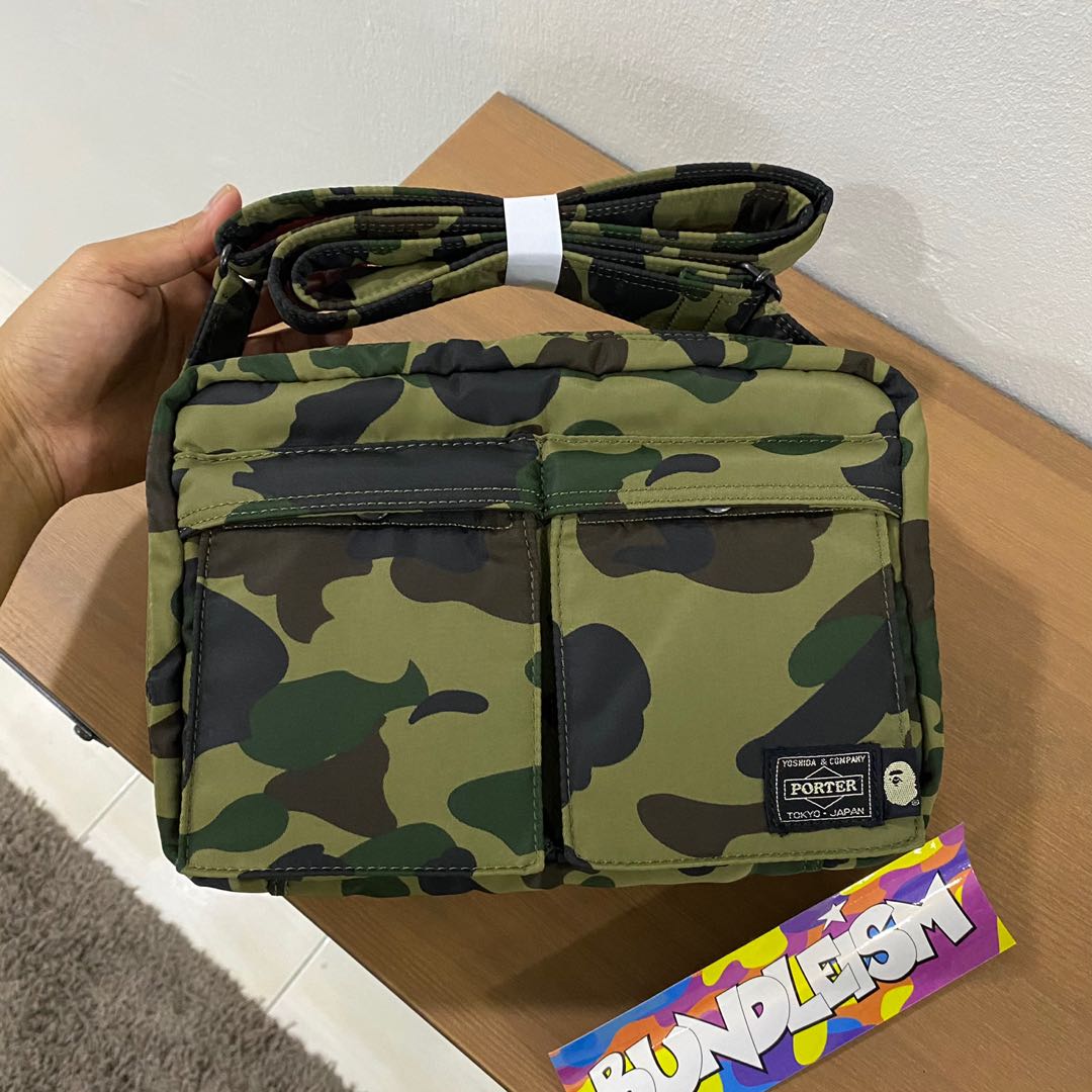 Porter x bape top sling bag