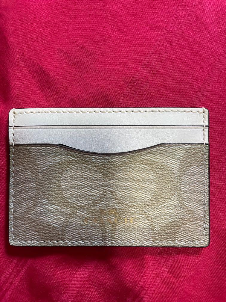 coach white card holder