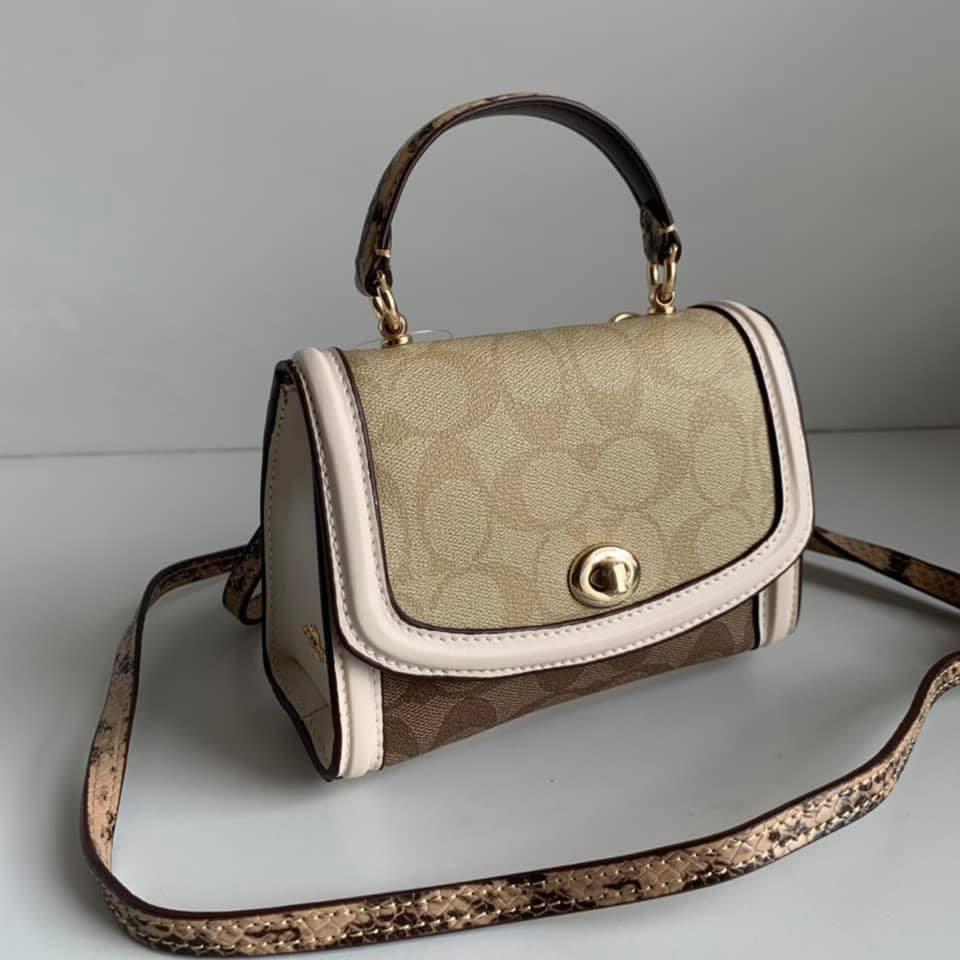 COACH Micro Tilly Top Handle In Blocked Signature Canvas